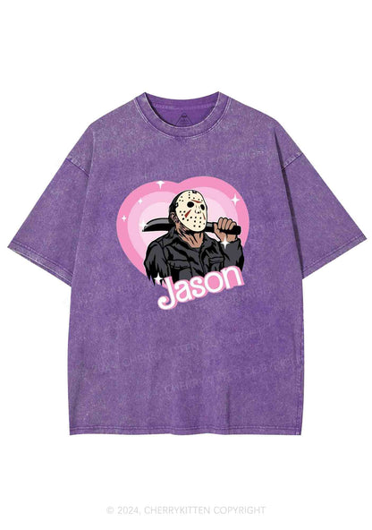 Halloween Mask Killer Y2K Washed Tee Cherrykitten