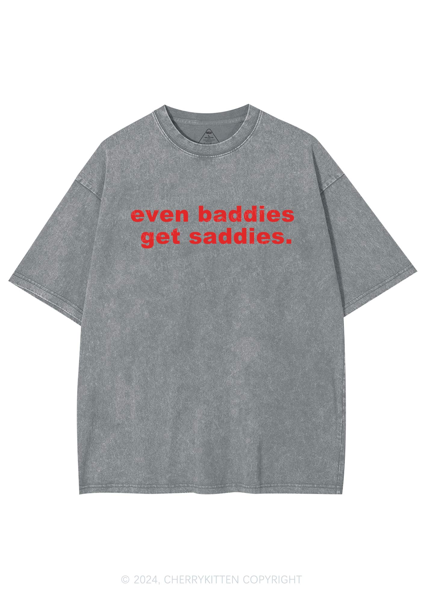 Baddies Saddies Y2K Washed Tee Cherrykitten