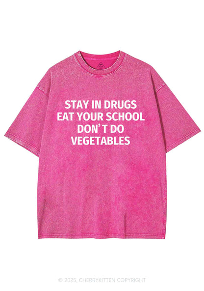 Stay In Drxgs Y2K Washed Tee Cherrykitten