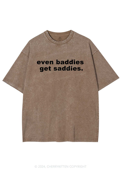 Baddies Saddies Y2K Washed Tee Cherrykitten