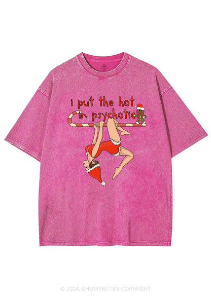 Christmas Yoga Girl Y2K Washed Tee Cherrykitten