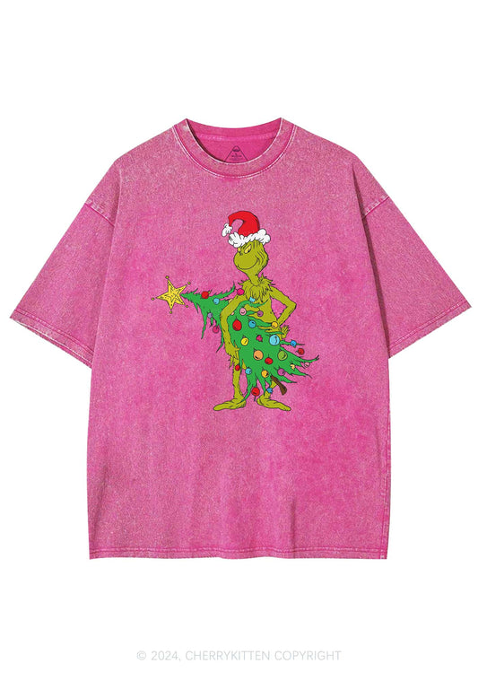 Christmas Stealing Christmas Tree Y2K Washed Tee Cherrykitten