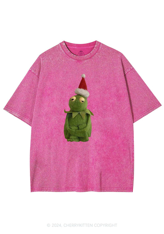 Christmas Plush Frog Y2K Washed Tee Cherrykitten