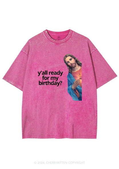 Christmas Jesus Birthday Y2K Washed Tee Cherrykitten