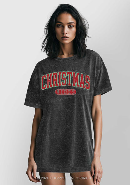 Christmas Vibes Y2K Washed Tee Cherrykitten