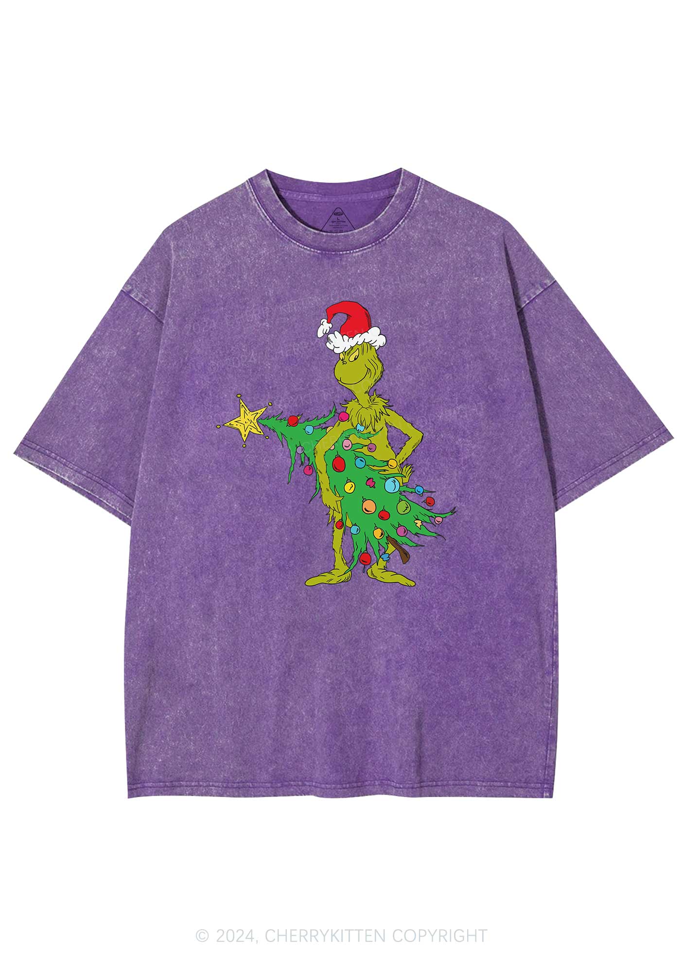 Christmas Stealing Christmas Tree Y2K Washed Tee Cherrykitten