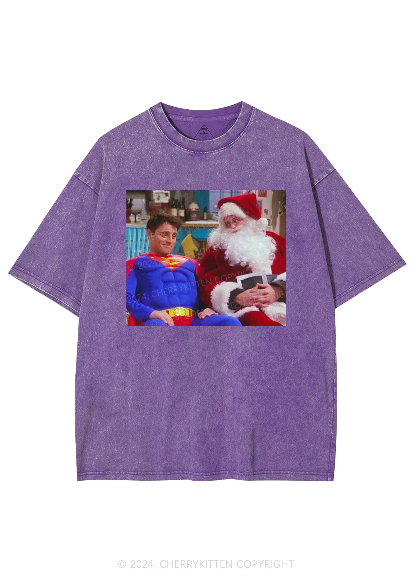 Christmas Super Santa Y2K Washed Tee Cherrykitten