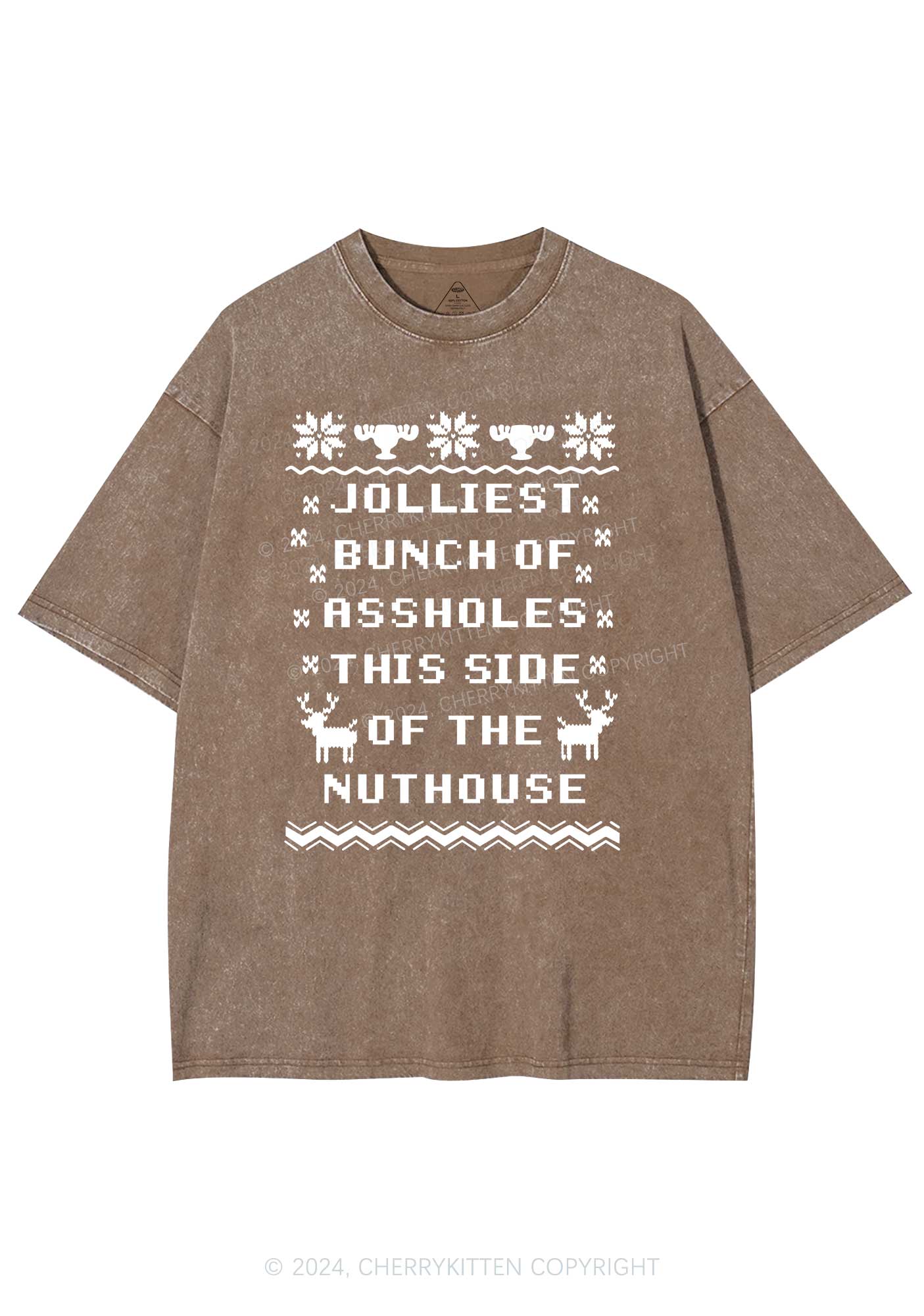 Christmas Jolliest Christmas Y2K Washed Tee Cherrykitten