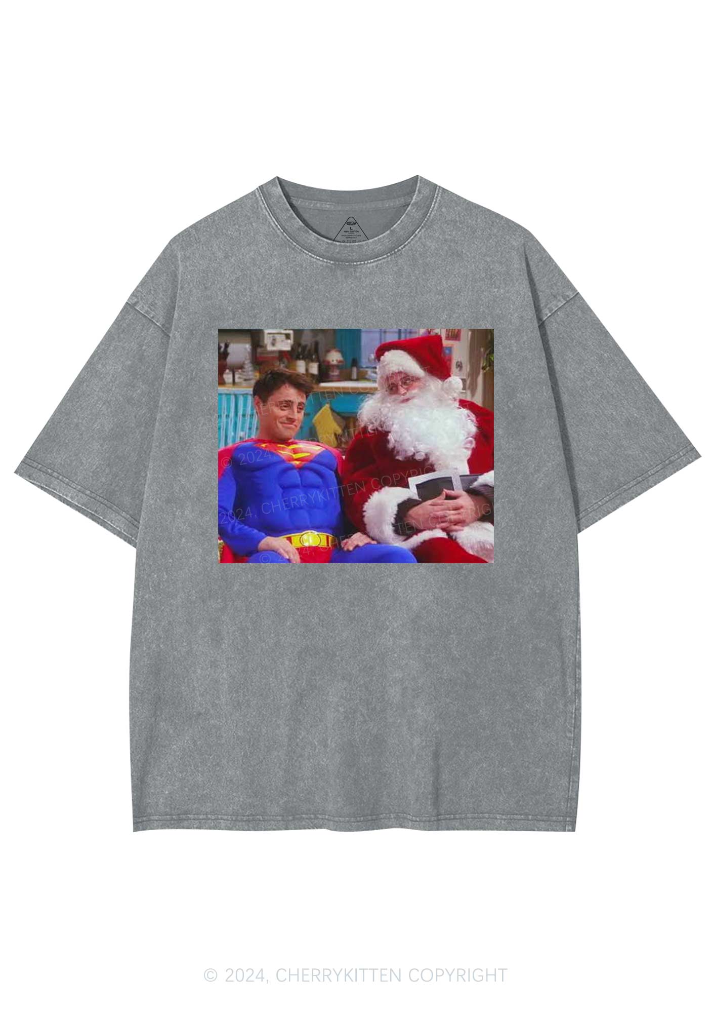 Christmas Super Santa Y2K Washed Tee Cherrykitten