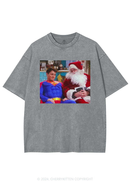 Christmas Super Santa Y2K Washed Tee Cherrykitten