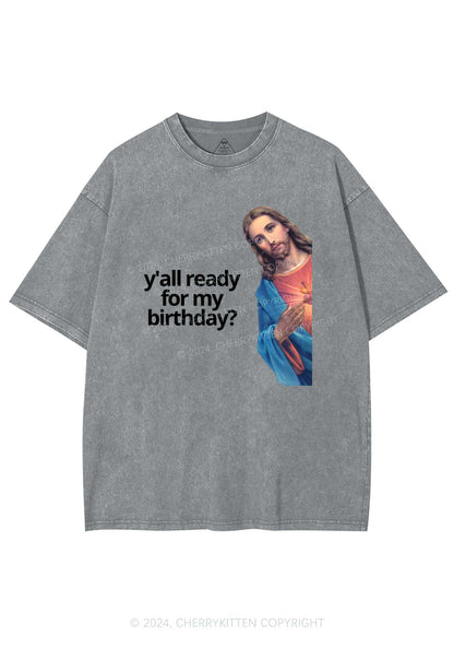 Christmas Jesus Birthday Y2K Washed Tee Cherrykitten