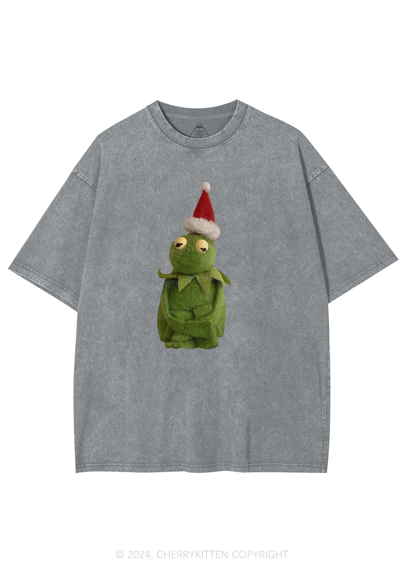 Christmas Plush Frog Y2K Washed Tee Cherrykitten