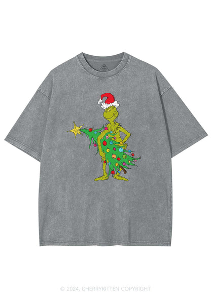 Christmas Stealing Christmas Tree Y2K Washed Tee Cherrykitten