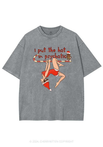 Christmas Yoga Girl Y2K Washed Tee Cherrykitten