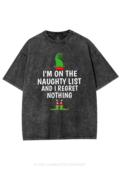 Christmas Naughty List Y2K Washed Tee Cherrykitten