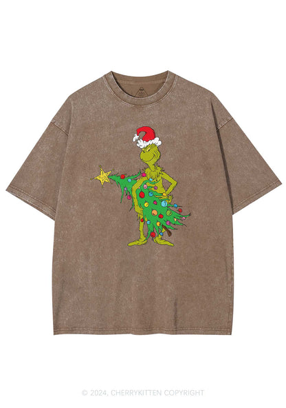 Christmas Stealing Christmas Tree Y2K Washed Tee Cherrykitten