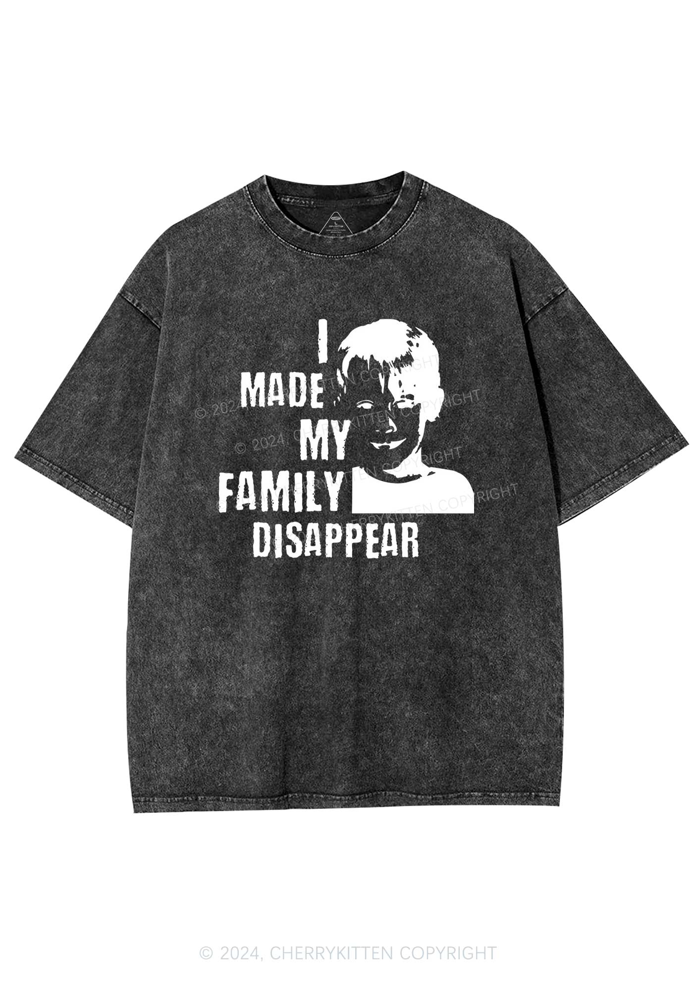 Christmas Family Disappear Y2K Washed Tee Cherrykitten