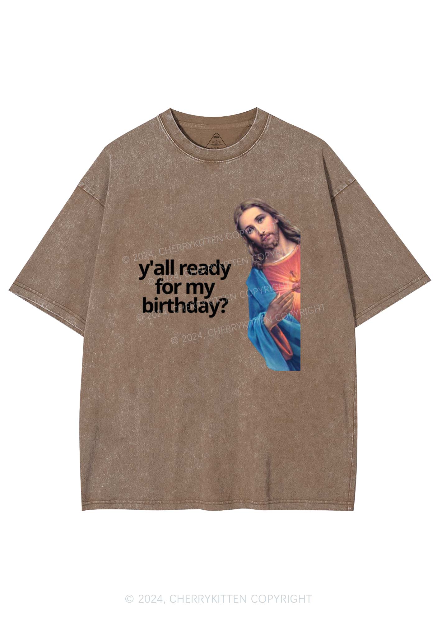 Christmas Jesus Birthday Y2K Washed Tee Cherrykitten