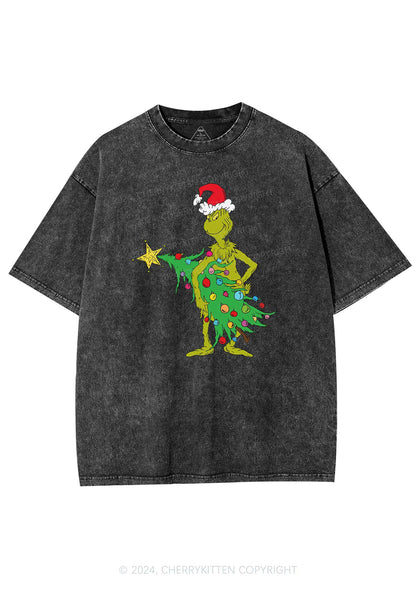 Christmas Stealing Christmas Tree Y2K Washed Tee Cherrykitten