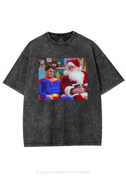 Christmas Super Santa Y2K Washed Tee Cherrykitten