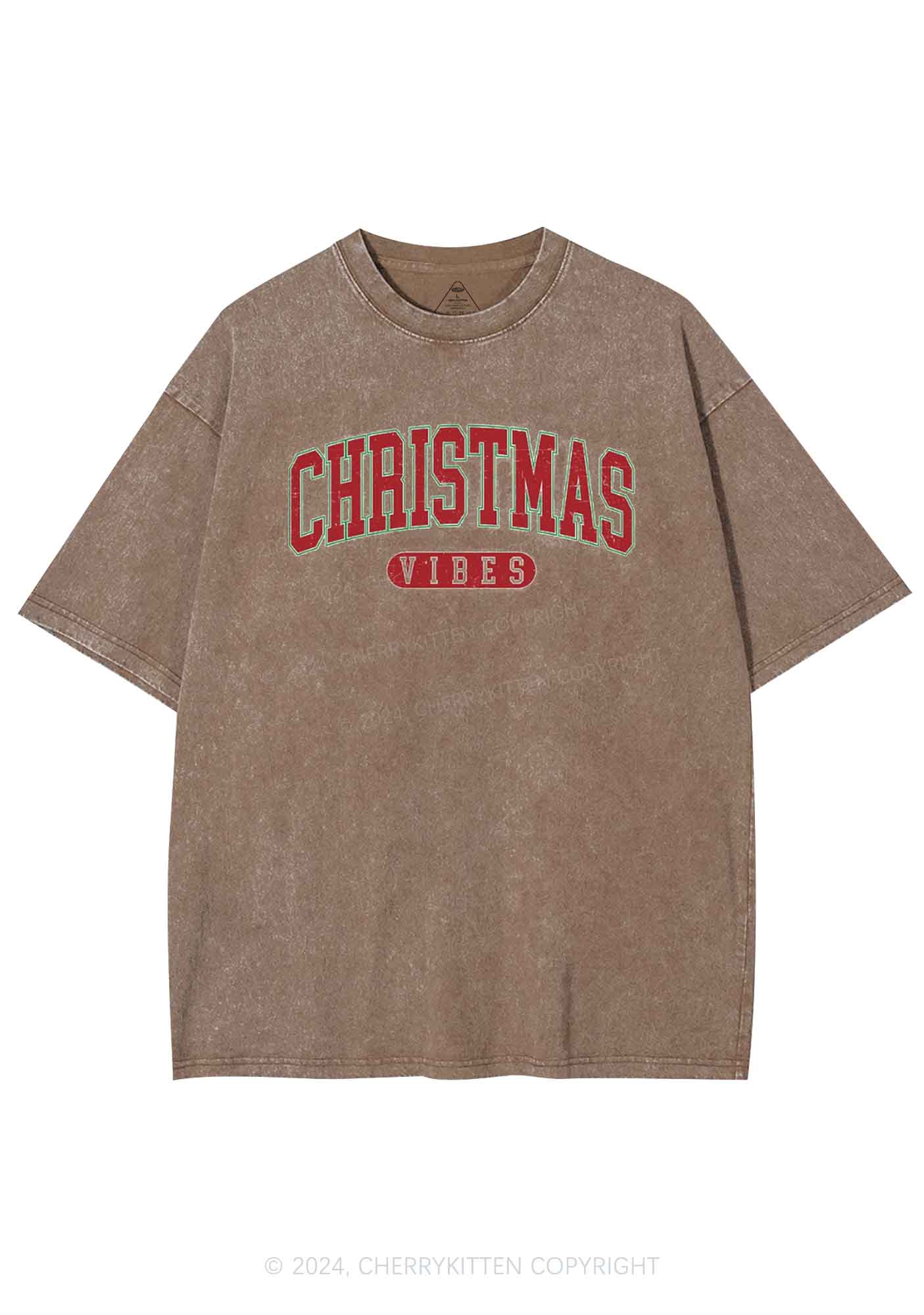 Christmas Vibes Y2K Washed Tee Cherrykitten