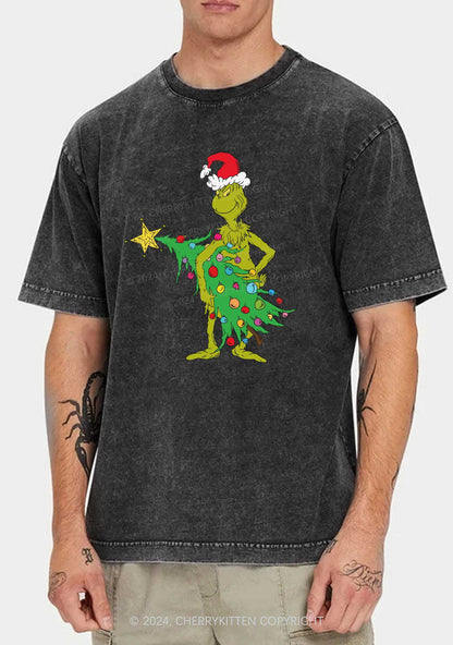 Christmas Stealing Christmas Tree Y2K Washed Tee Cherrykitten