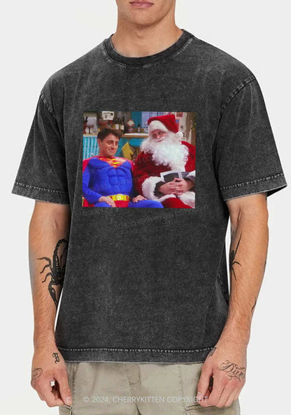 Christmas Super Santa Y2K Washed Tee Cherrykitten