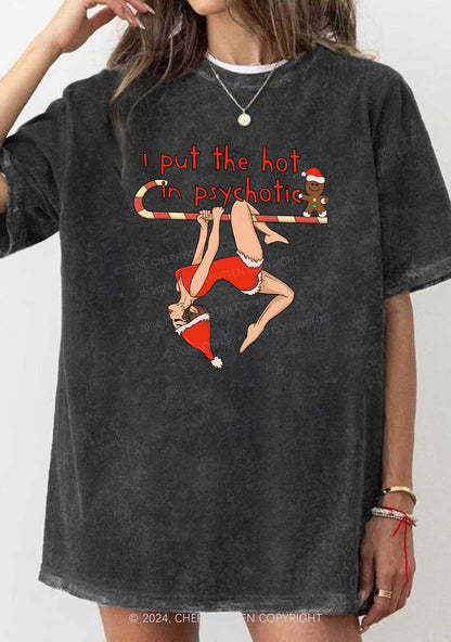 Christmas Yoga Girl Y2K Washed Tee Cherrykitten