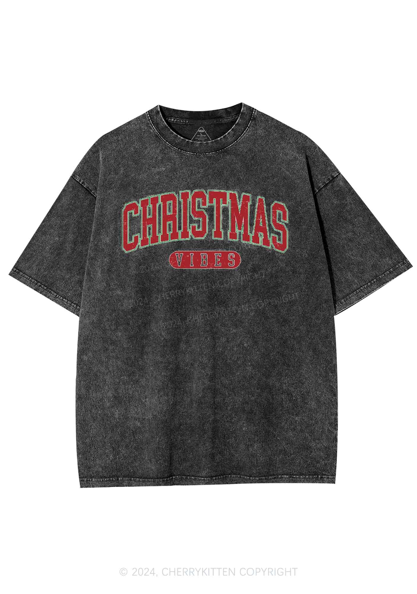 Christmas Vibes Y2K Washed Tee Cherrykitten