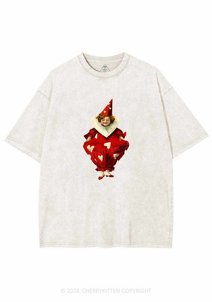 Heart Jester Y2K Valentine's Day Washed Tee Cherrykitten