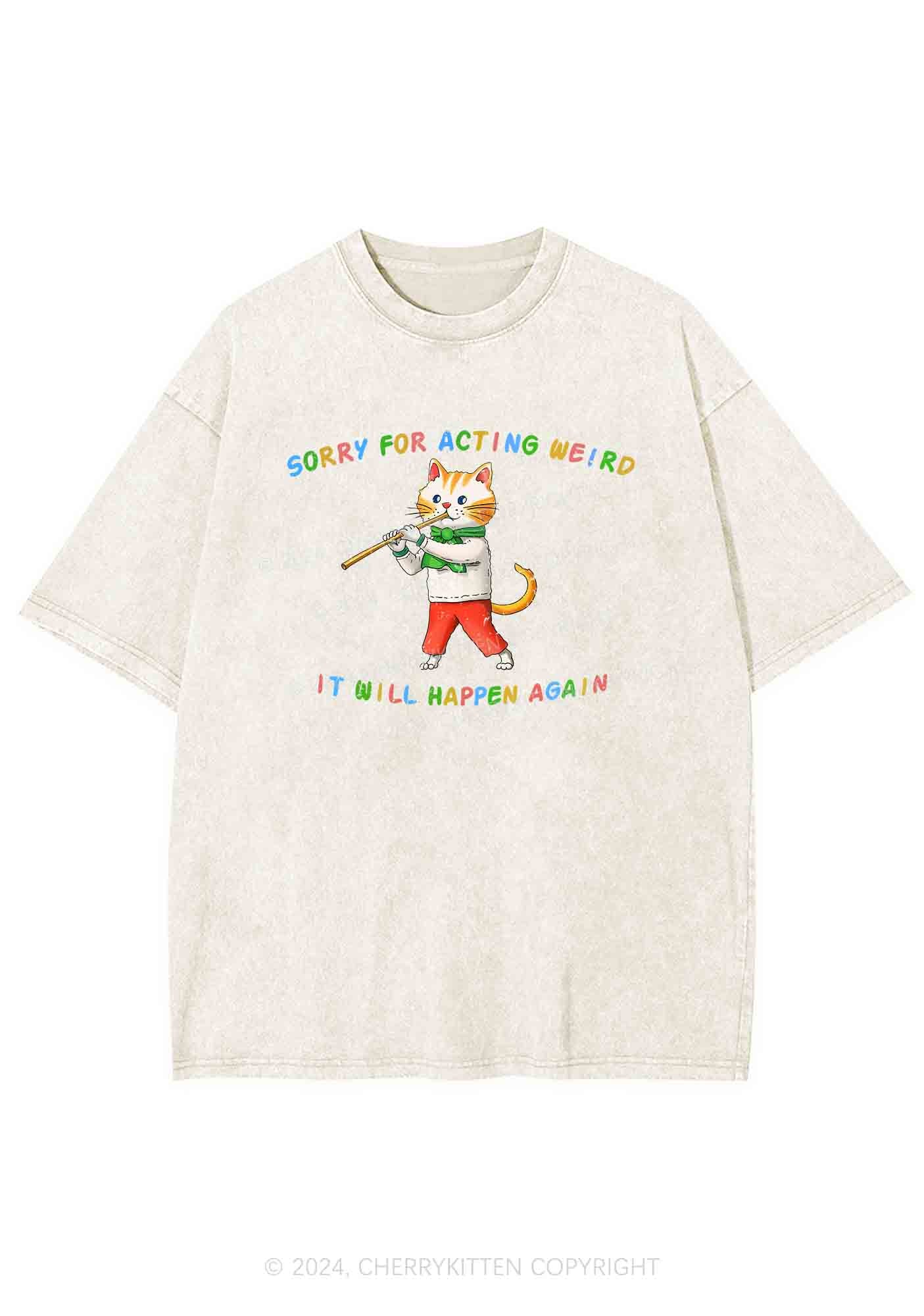 Sorry For Acting Weird Y2K Washed Tee Cherrykitten