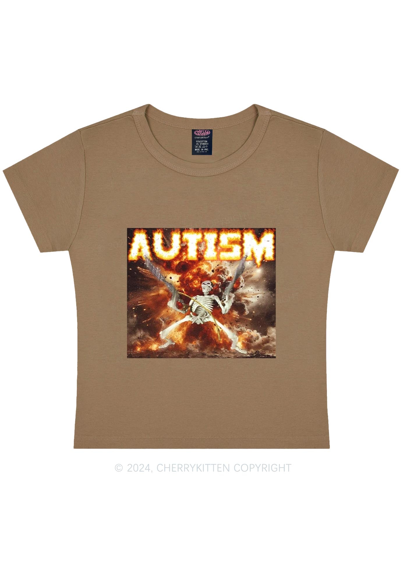 Autism Y2K Baby Tee Cherrykitten