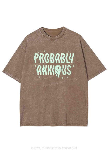 Probably Anxious Grimace Y2K Washed Tee Cherrykitten