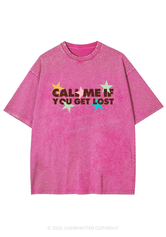 Call Me If You Get Lost Y2K Washed Tee Cherrykitten