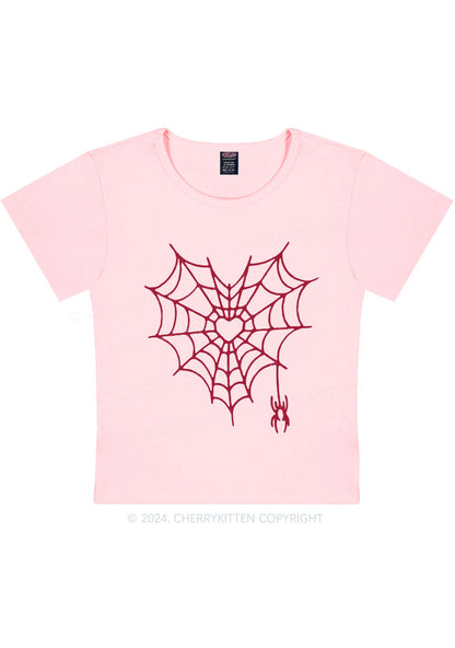 Heart Spider Web Y2K Valentine's Day Baby Tee Cherrykitten