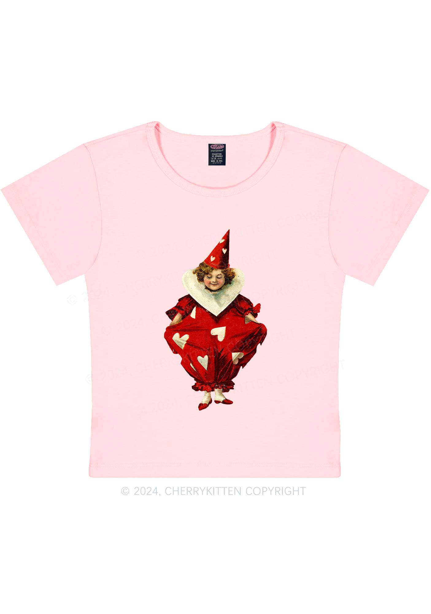 Heart Jester Y2K Valentine's Day Baby Tee Cherrykitten