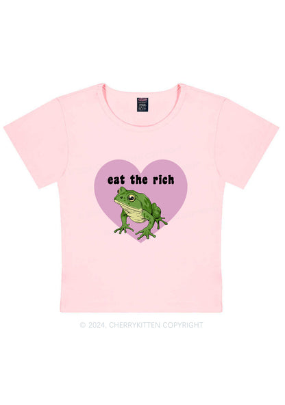 Eat The Rich Frog Y2K Baby Tee Cherrykitten