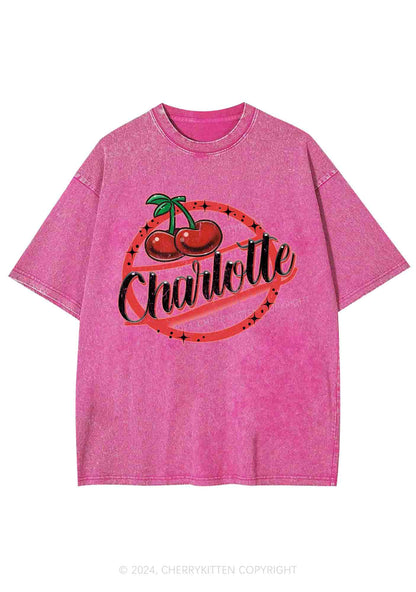 Charlotte Cherry Y2K Washed Tee Cherrykitten