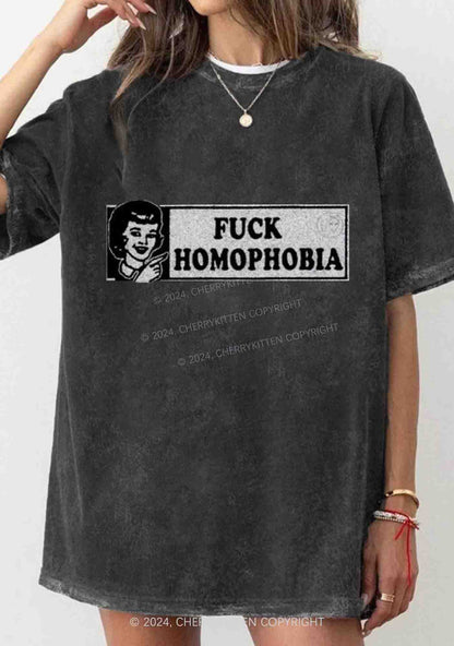 Fxxk Homophobia Y2K Washed Tee Cherrykitten