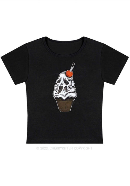 Halloween Skull Ice Cream Baby Tee Cherrykitten