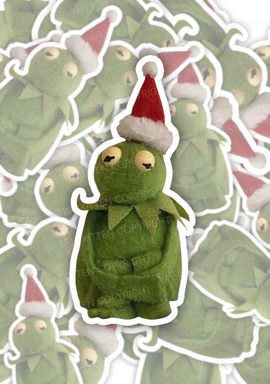 Christmas Plush Frog 1Pc Y2K Sticker Cherrykitten