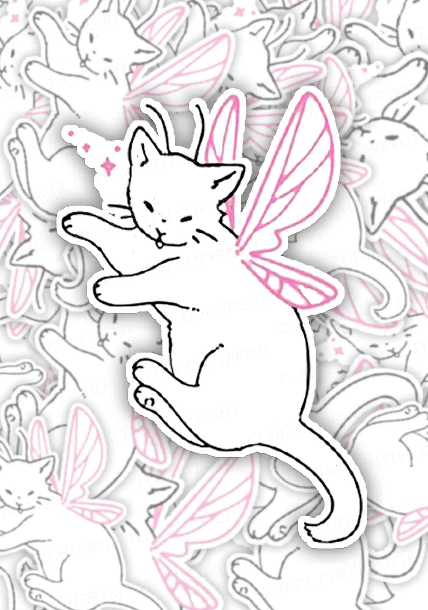 Fairy Cat 1Pc Y2K Sticker Cherrykitten