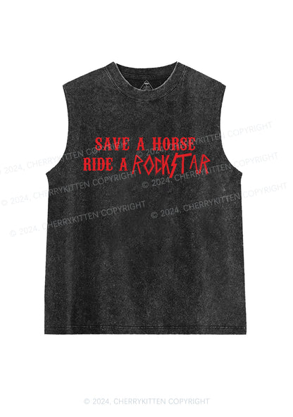 Ride A Rockstar Y2K Washed Tank Cherrykitten