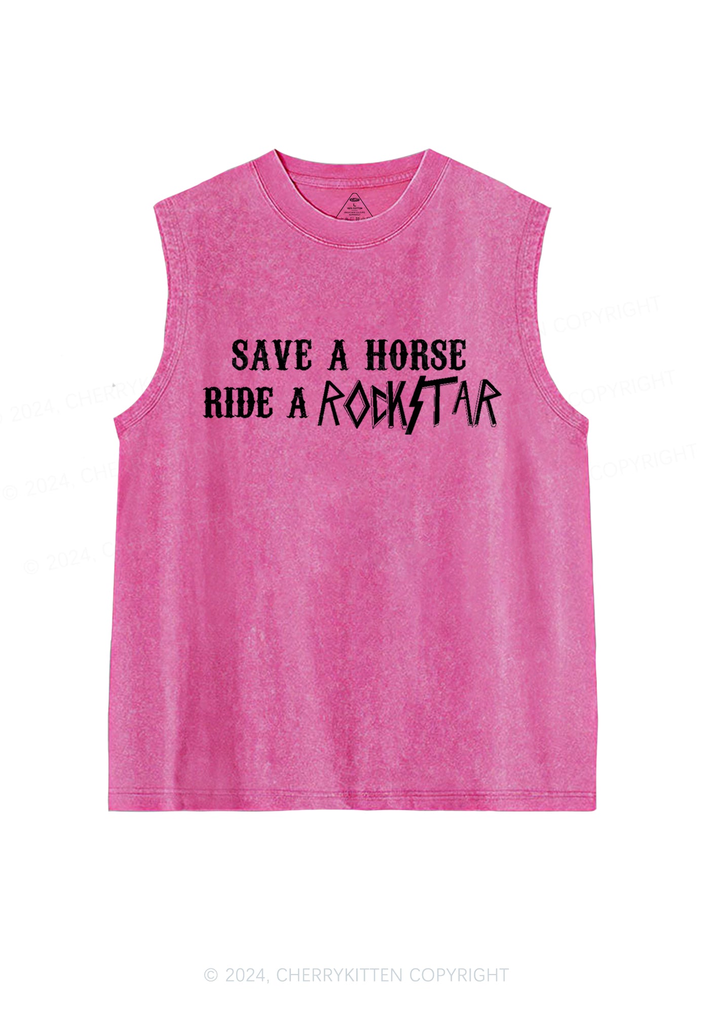 Ride A Rockstar Y2K Washed Tank Cherrykitten