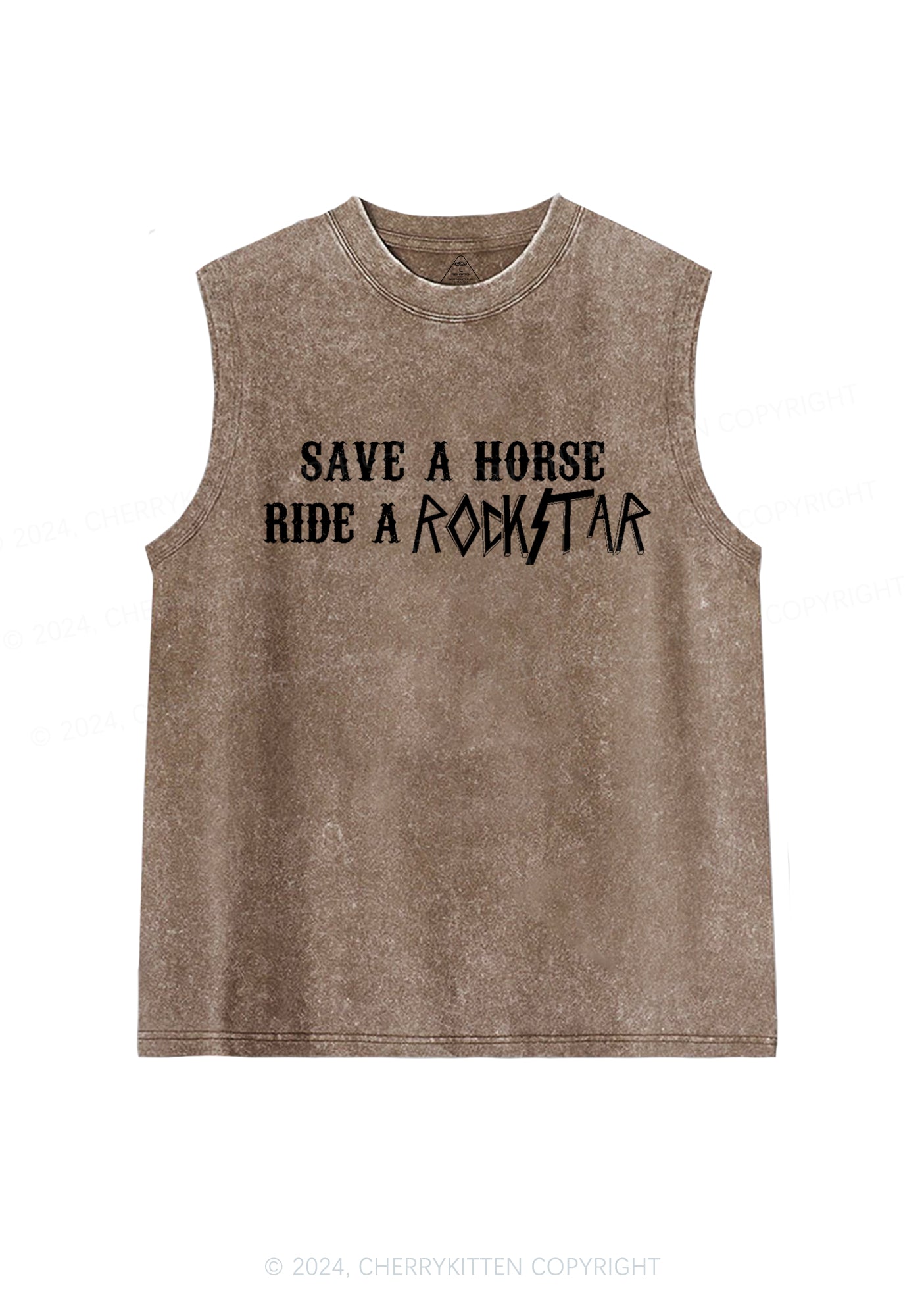 Ride A Rockstar Y2K Washed Tank Cherrykitten