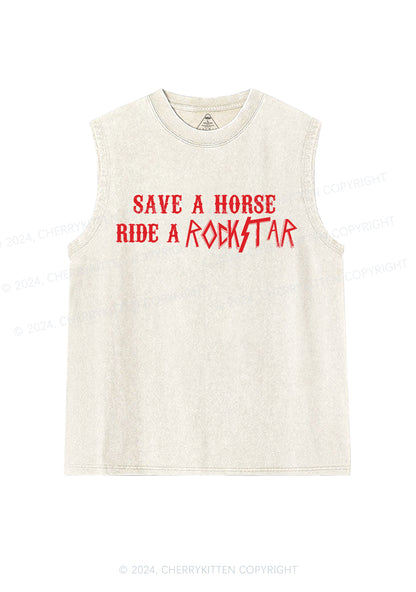 Ride A Rockstar Y2K Washed Tank Cherrykitten