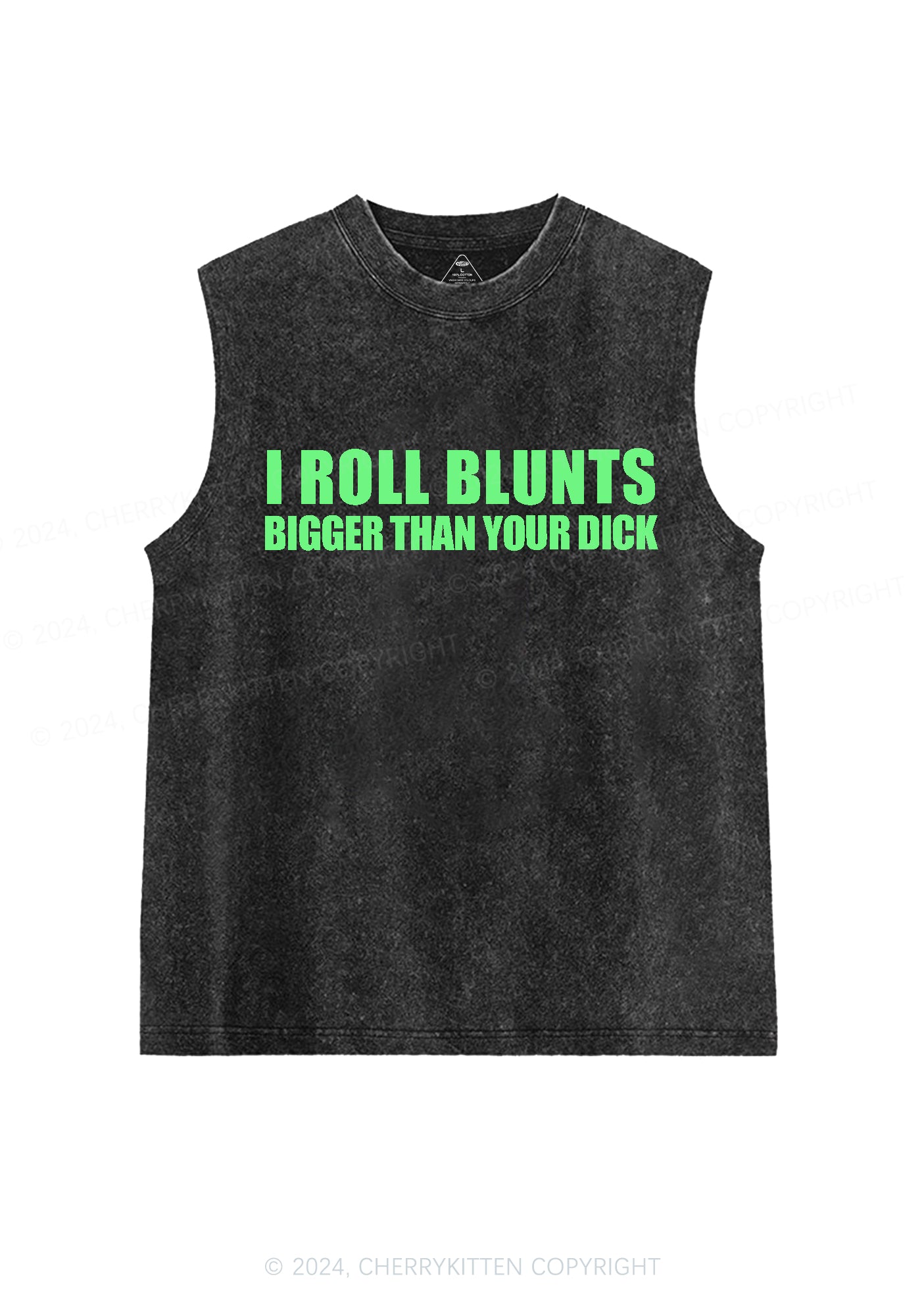 I Roll Blunts Y2K Washed Tank Cherrykitten