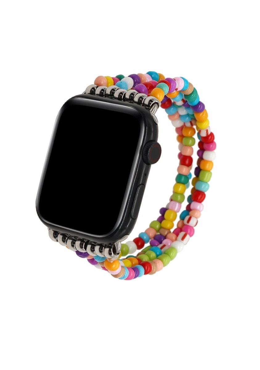 Bohemian Mixed Rice Beads Apple Watch Band - cherrykittenBohemian Mixed Rice Beads Apple Watch Band