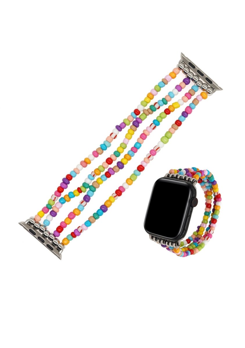 Bohemian Mixed Rice Beads Apple Watch Band - cherrykittenBohemian Mixed Rice Beads Apple Watch Band