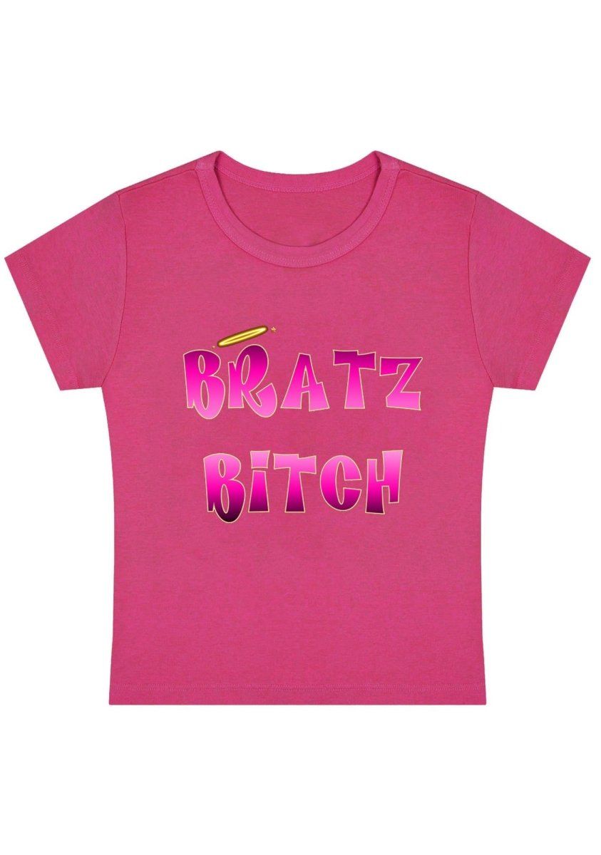 BRATZ BxxCH Y2K Baby Tee-cherrykitten-Baby Tees,Damn,Savage,Tops